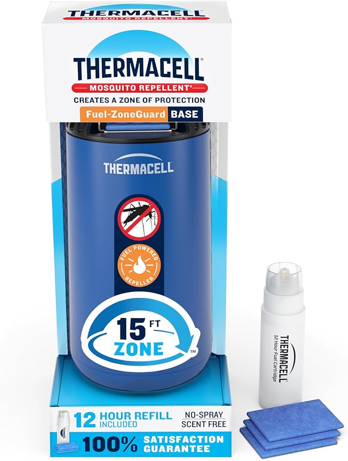 Thermacell Mosquito Repeller Patio Shield; Includes 12-Hour Refill; Highly Effective Mosquito Repellent for Patio; Bug Spray Alternative; Scent Free; No Candles or Flames