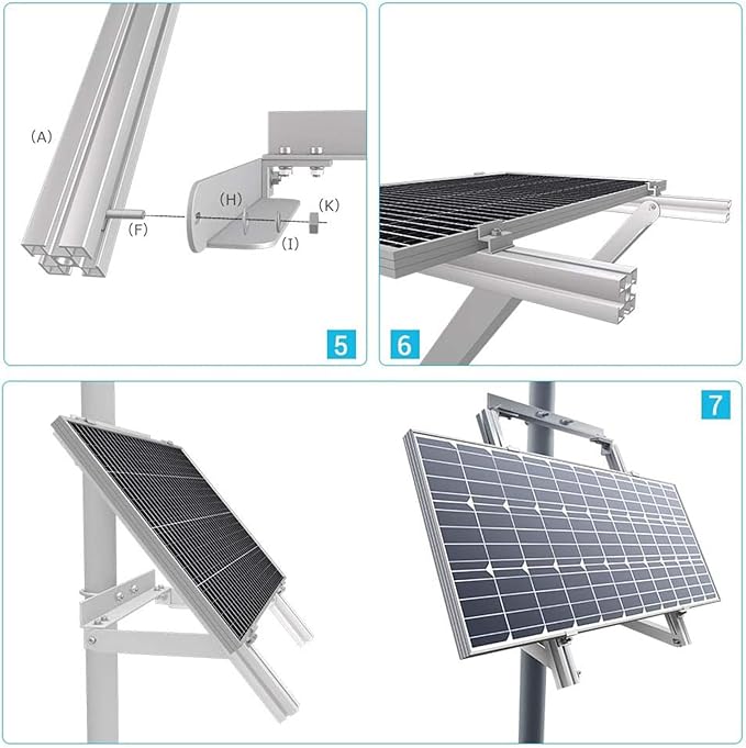 Renogy Solar Panel Side of Pole Mount for 50W/100W Solar Panel (Mount only) for Flat Surface Off-Grid Systems, and Panels Up to 100W