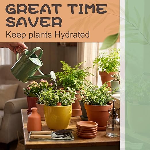 DoubleFill 1 Pcs 150oz Ollas Terracotta Watering Pots Self Watering Planter Insert Terracotta Globes Clay for Outdoor Indoor Garden Plants, Easy to Refill