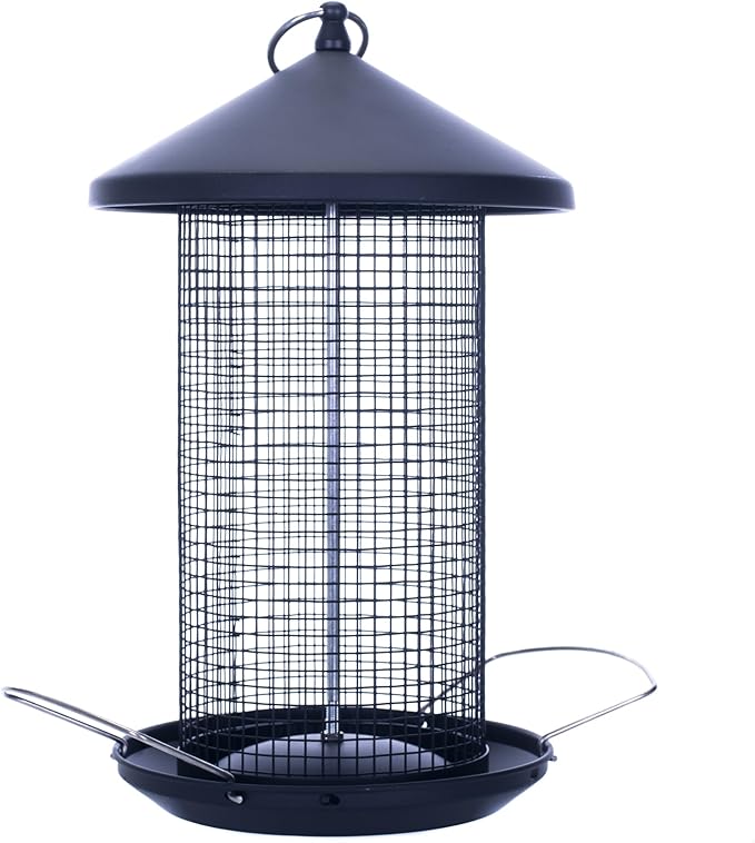 Cottage Garden 12 inch Matte Black Heavy Duty Mesh Metal 3 Lb. Secure Cap Cover Nut Bird Feeder