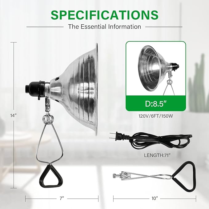 Simple Deluxe GP-093 6-Pack Clamp Lamp Light with 8.5 Inch Aluminum Reflector up to 150 Watt E26 (no Bulb Included), 6 Feet Cord