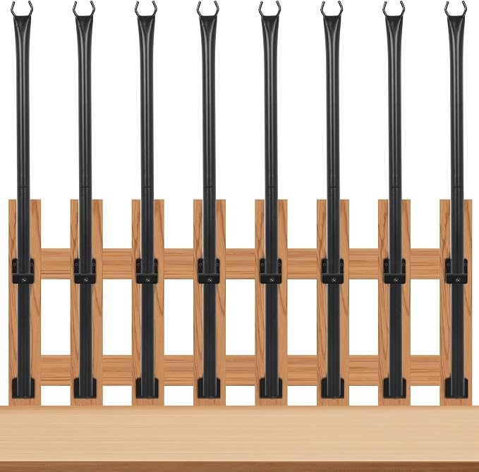 GCCSJ 5 FT String Light Poles for Outside 8 Pack Heavy Duty Metal Poles for Deck Easy to Install String Lights Hanging Light Poles for Fence Garden Backyard Wall