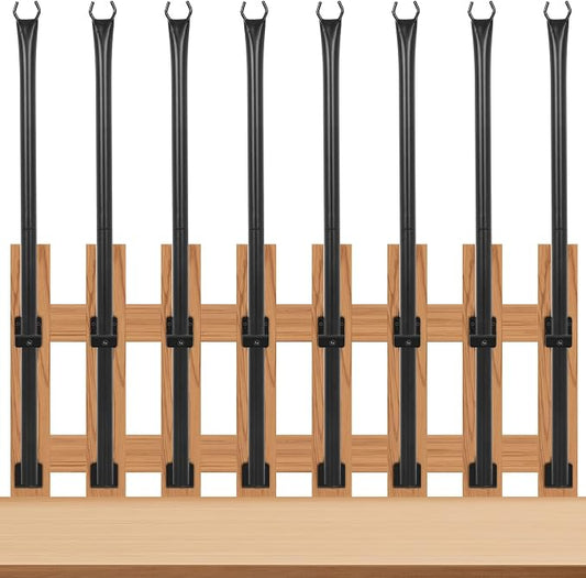 GCCSJ 5 FT String Light Poles for Outside 8 Pack Heavy Duty Metal Poles for Deck Easy to Install String Lights Hanging Light Poles for Fence Garden Backyard Wall