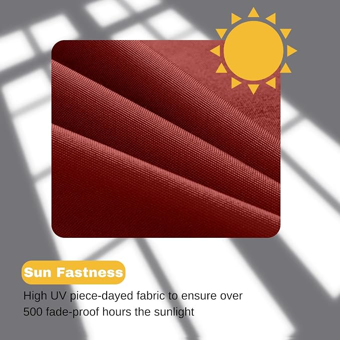idee-home Outdoor Chair Cushions Set of 2, 19" x 19" x 3" Thick D-Shaped Patio Furniture Outdoor Seat Cushions Waterproof with Ties, Dining Pads