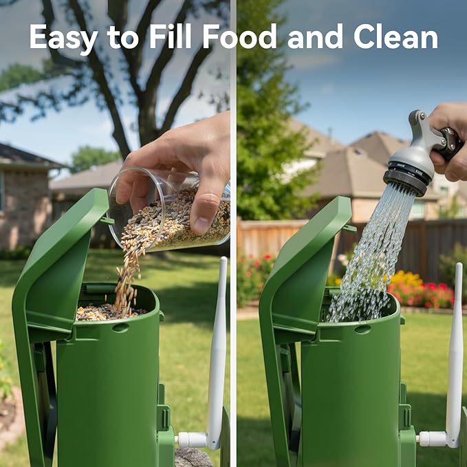 Bird Feeder with Camera, Support 2.4GHz/5GHz, 2K Live Steam for Outdoor, 1.8L Large Capacity, AI Identify Auto Capture Videos, Camera Bird Feeders for Outside, Ideal Gift for BirdLovers (Green)
