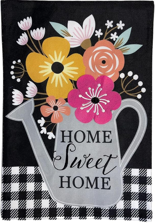 Briarwood Lane Colorful Watering Can Spring Burlap House Flag