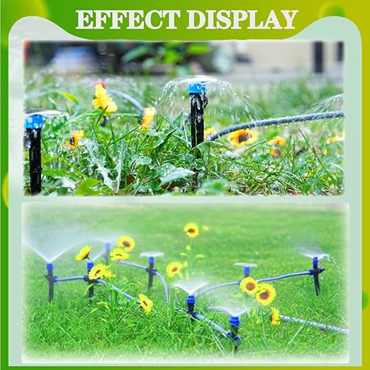 115FT Drip Irrigation Kit,Tandem atomizing Nozzle,Tandem Fan-Shaped Drip Irrigation Emitter,Quick-Connect Automatic Drip Irrigation System,Suitable for Watering Plants in Flowerpot Elevated Bed.
