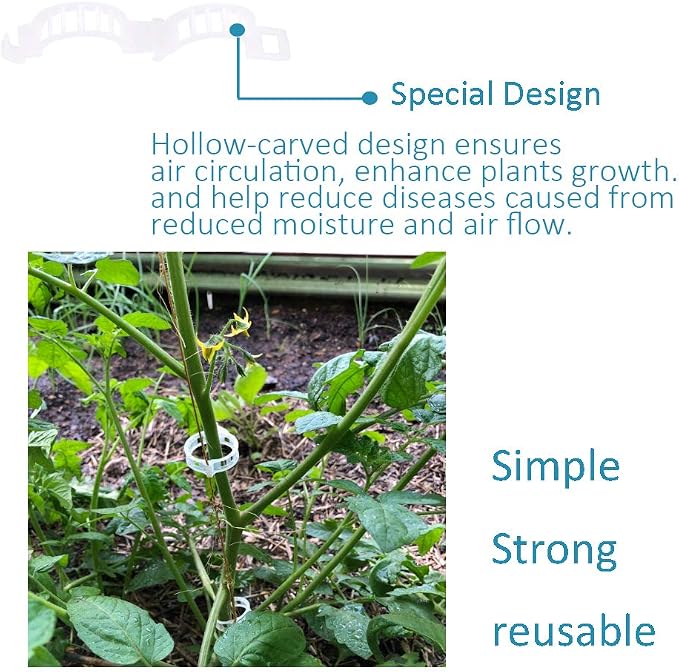 Greenhouse Trellising Kit 10PCS Plant Roller Hooks with 100PCS Tomato Support Clips for Tomato,Plant, Greenhouse,Flower Vine Twine Crop Trellis Kits