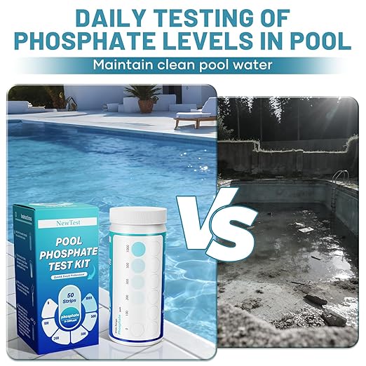 Pool Phosphate Test Kit: 50CT Professional Phosphate Test Strips for Swimming Pools Water Accurate & Easy to Read