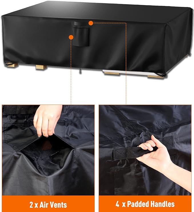 Ruimoy Patio Furniture Covers, Outdoor Furniture Cover Waterproof, General Purpose, Outside Table and Chair Covers, Heavy Duty 600D (98 Inch L x 78 Inch W x 32 Inch H)
