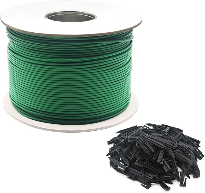 Universal 1000FT Robotic Mower Boundary Wire Automatic Lawnmower Perimeter Wire and 200PCS 3.3" Plastic Boundary Wire Stakes