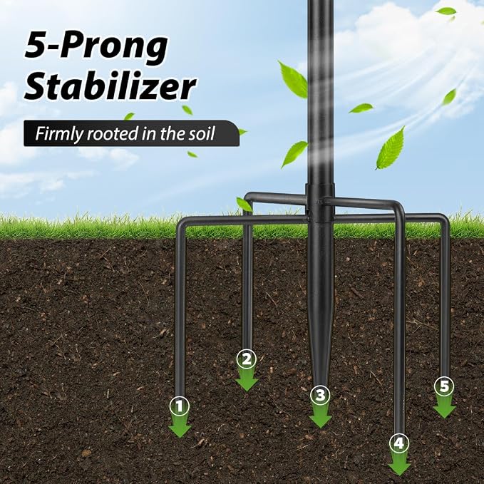 Bird Feeder Pole, 92inch Shepherds Hooks for Outdoor Heavy Duty Bird Feeder Stand Tall Double Garden Hooks for Hanging Plants, 1 Pack