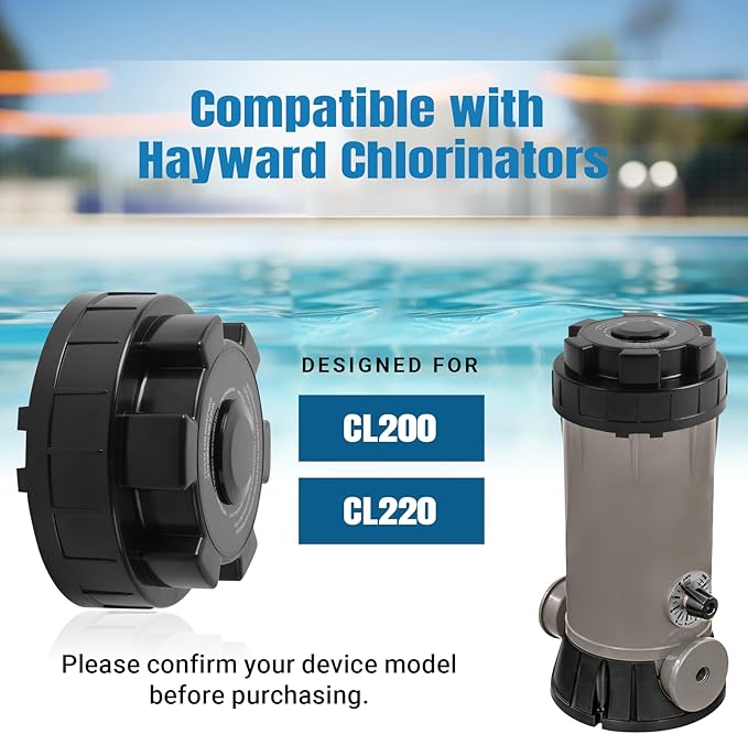 AR-PRO Replacement Chlorinator Lid Cover for CL200, CL220 - Compatible with Hayward Pool Automatic Chlorinator Parts - Made of Durable ABS Material