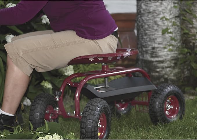 Ironton Rolling Garden Seat with Turnbar