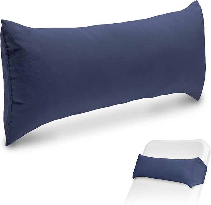 GoSports Coast Modern Outdoor Lounge Chair Pillow with Strap - Waterproof Headrest Pillow for Pool Lounger & Patio Chaise Cushions