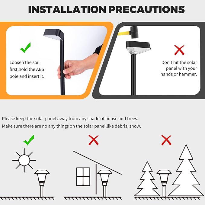 6 Pack Solar Pathway Lights Outdoor, Bright LED Solar Landscape Lights, Waterproof Solar Garden Lights for Yard, Patio, Walkway, Lawn, Driveway(Cold White, 6 Pack)