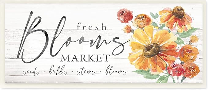 Stupell Industries Fresh Blooms Market Seeds Bulbs Stems Flower Illustration, Design by Courtney Morgenstern