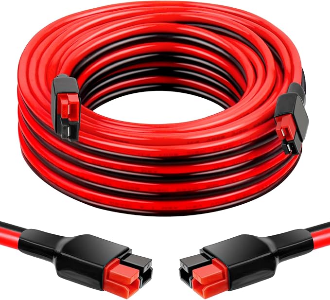 XRDS -RF 10AWG Anderson-Style Extension Cable 30FT, Anderson-Style 30A Connectors, Tinned Copper with PVC Jacket, Power Connect/Disconnect for Solar Panels, RVs, and Battery Systems