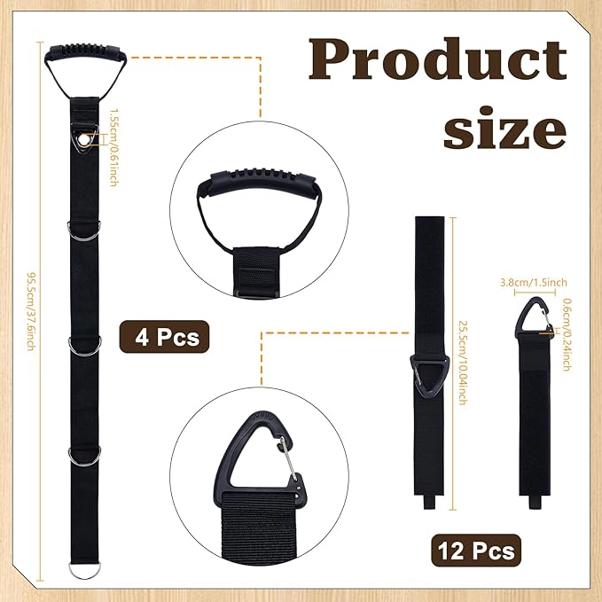 4PCS Extension Cord Organizer with 12 Removable Cord Holders Cord Storage Organizer Garage Garden Storage Straps All in One Hanger Straps for Cable Hose Rope Tool Management