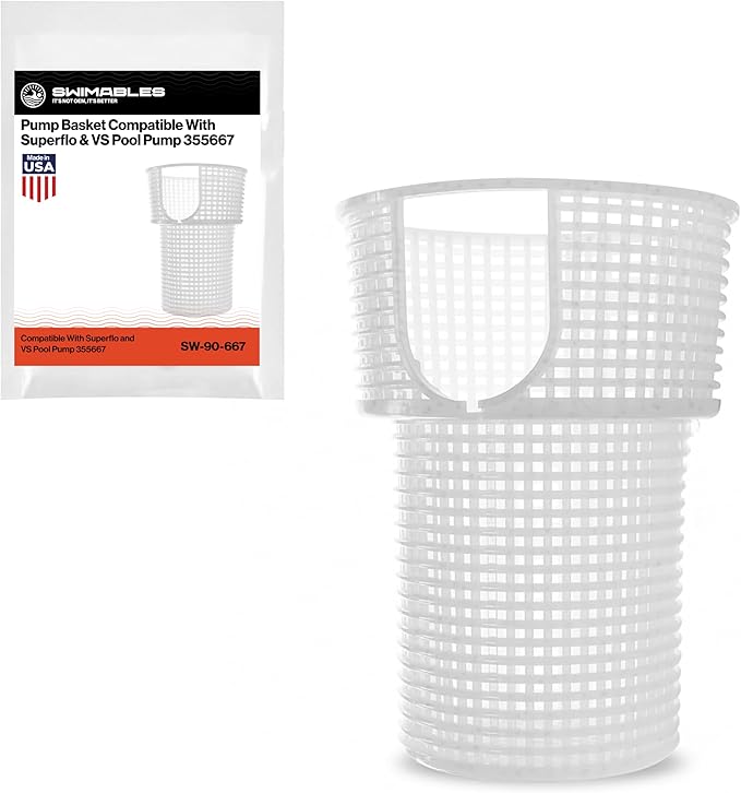 Swimables Pump Basket Compatible With Superflo and VS Pool Pump 355667 | Pro Grade for Pentair Filter | Small & Large Debris | Made in USA