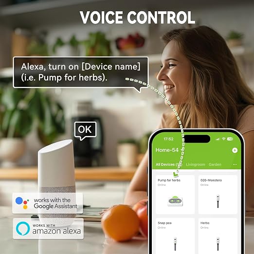 RAINPOINT Smart Auto Plant Waterer Kit for Indoor Houseplants,WiFi/App Control and Local Panel Control,Tap Free Drip Irrigation System for Indoor Balcony Grow Tent Office Water 10-15 Plants