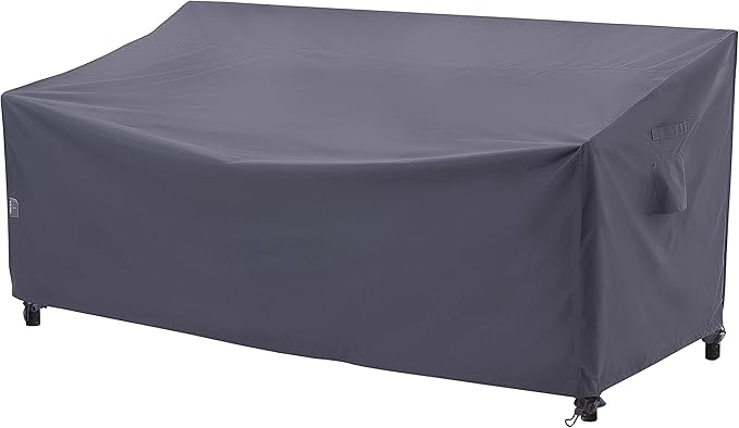 F&J Outdoors Heavy Duty Waterproof UV Resistant I Shape 3Seater Patio Sofa Cover, Grey, 82" W x 39" D x 36" H