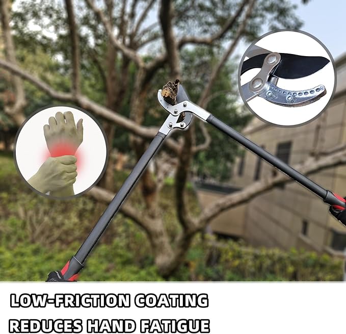YRTSH Loppers for Tree Trimming, Heavy Duty Branch Cutter Tree Clippers with Compound Action, Chops Thick Branch Ease, Garden Lopper Pruning, 32 Inch Tree Trimmer with 2" Clean Cut Capacity