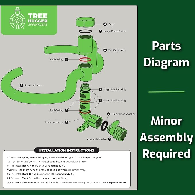 Tree Watering System - 360° Outward Spray Tree Watering Ring - Sprinkler Ring for Trees & Shrubs - Reaches The Nutrition Zone for Tree Root Watering (7 Inch)
