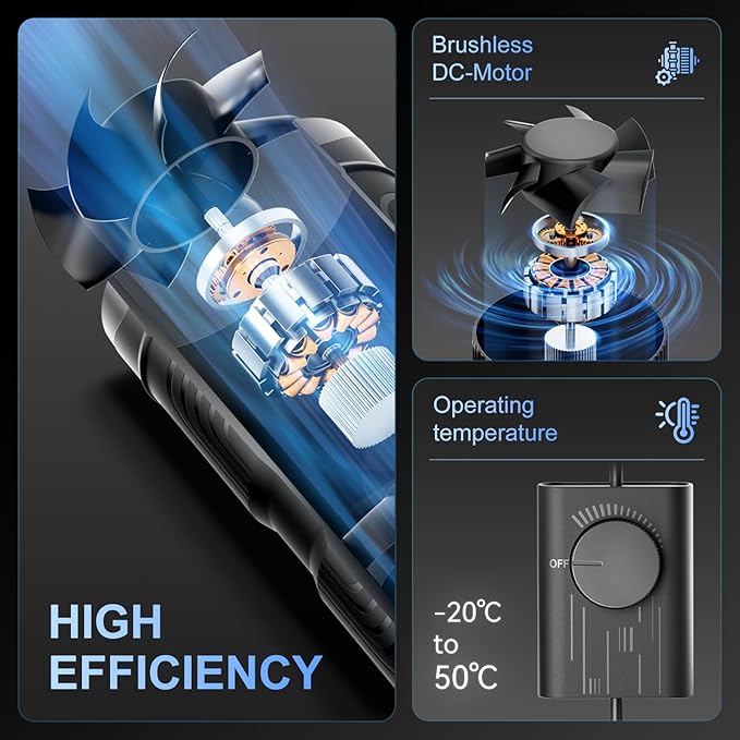 Hon&Guan 6 Inch Upgrade Inline Duct Fan with Stepless Speed Controller - 345 CFM, 20W Low Power, Low Noise Ventilation Fan for Grow Tents, Hydroponics, Basements