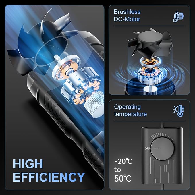 Hon&Guan 4 Inch Upgrade Inline Duct Fan with Stepless Speed Controller - 130 CFM, 6W Low Power, Low Noise Ventilation Fan for Grow Tents, Hydroponics, Basements