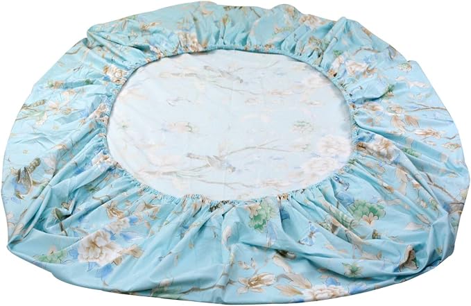FADFAY Floral Bedding Shabby Blue Bird Print Bed Sheet Set Luxury Bedding Collections 800 Thread Count 100% Egyptian Cotton Deep Pocket, 4 Piece-Queen Size