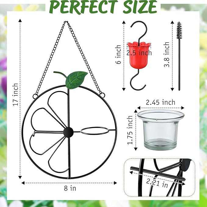 Baltimore Oriole Bird Feeder for Outdoors Oriole Feeder with Ant Moat & Glass Bowl & Ant Moat & Cleaning Brush, Metal Hanging for Jelly, Nectar, Mealworms & Orange Halves(Black,1 Pack)