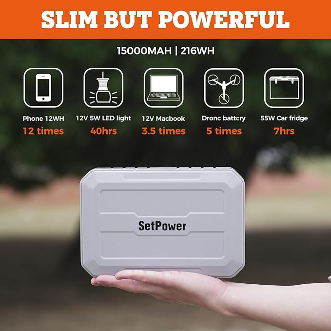 Setpower PG216Wh Portable Power Station,Magnetic Power Bank,Outdoor Generator for SetPower 12V Refrigerator PT35/PT45/PT55/RV45S Home Backup Outdoor Emergency RV Van Hunting