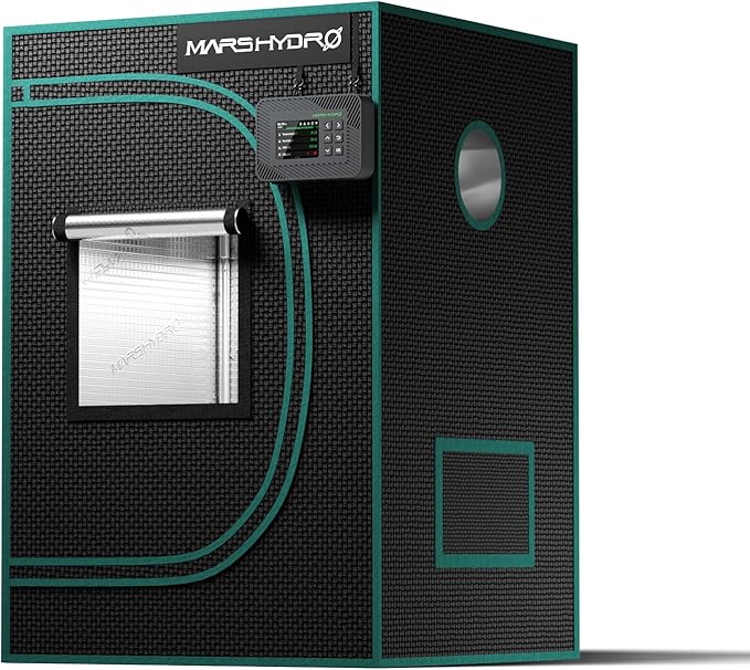 MARS HYDRO 2x2x3 Advanced Grow Tent, 24"x24"x36" High Reflective Mylar 1680D for Hydroponics Indoor Plant Growing, with Floor Tray and Smooth Zipper for TS600