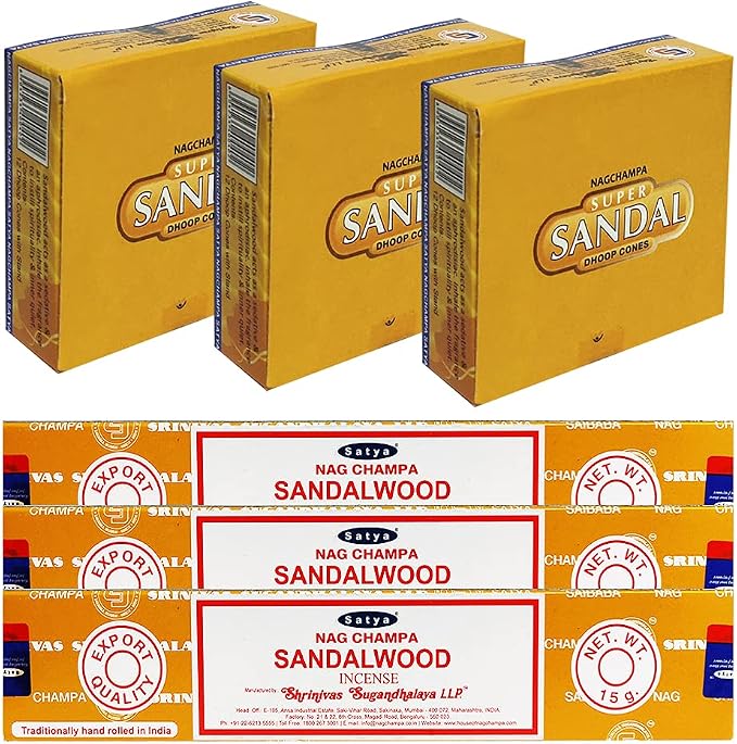 Sandalwood Incense Sticks and Cone Incense Holder Variety Pack Bundle insence insense insienso