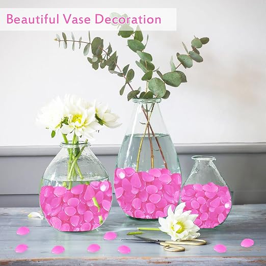4.2LB 1100PCS Glow in The Dark Stones Outdoor Pink Glowing Pebbles for Garden Decor Glow Stones Rocks Glow in Dark for Lawn Yard Decoration,Pink(0.6”-0.8“)