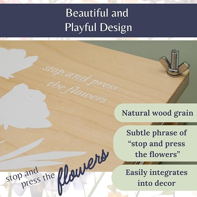 Flower Press Kit | Durable Hardwood 8x10in - Flower Preserving Kit Up to 8 layers - Floral Preservation kits for adults and kids | Innovative and Giftable Floral Pressing kit for Craft Enthusiasts