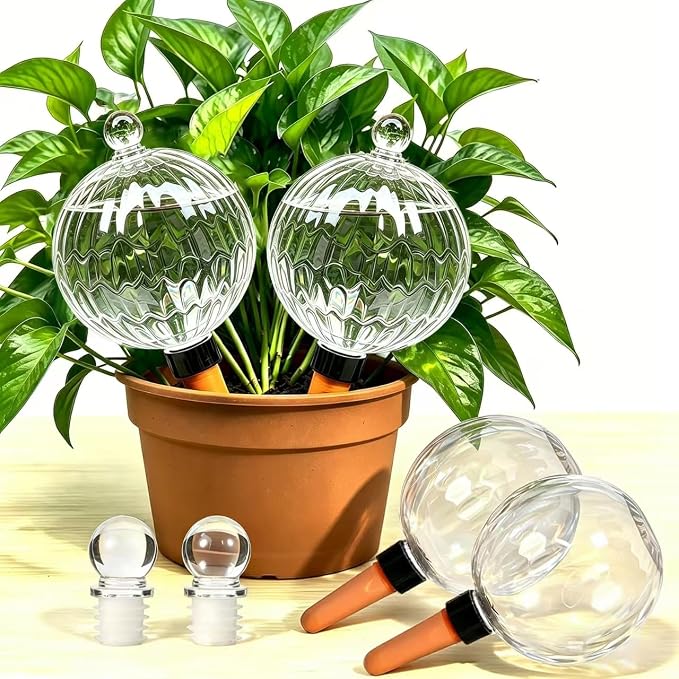 26oz Extra Large Plant Watering Globes, Self Watering Bulbs and Water Globes for Indoor Outdoor Potted Plants, Vacation Watering While Away 4-Pack