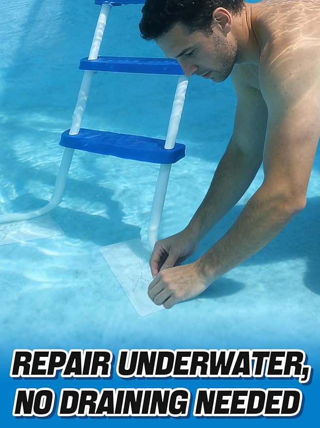 Aulock High-Viscosity Clear TPU Pool Patch Repair Kit - Underwater Patching, Self-Adhesive Pool Liner Patch for In-ground & Above Ground Pools, Inflatable Hot Tubs & Floats, 4in W x 9.8ft L