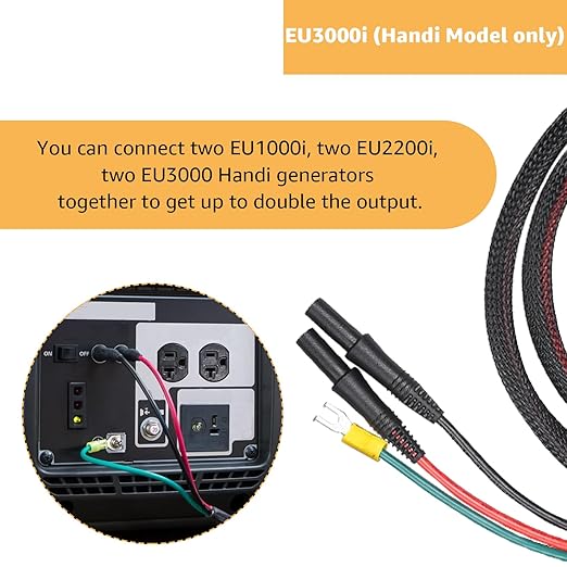 Generator Parallel Cables for Honda EU1000i,EU2000i, EU2000i Companion, EU2200i, EU3000i Handi Power Equipment Cables - Replaces 08E93-HPK123HI