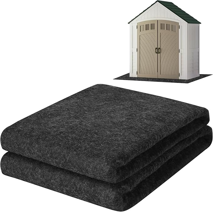 ToLanbbt Outdoor Storage Shed Floor Mat, 6.6 x 6.6 FT Waterproof Carport Mat, Washable Furniture Pad with Non Slip Backing for Dust, Oil, Protection, Storage Shed Not Included