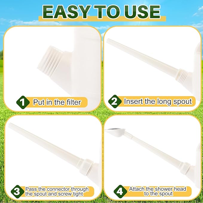 Reallnaive 6 Pcs Indoor Watering Can Set 1/2 Gallon Can 6.8 oz Spray Bottle 17 oz Squeeze Bottle Plant Watering Globes Soil Moisture Meter Small Spraying Set for Indoor Outdoor (White)