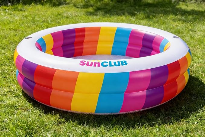 Kids Splash Pool Inflatable 74" Round, Large BPA-Free PVC Kiddie Pool with Drain Plug for Ages 3-12