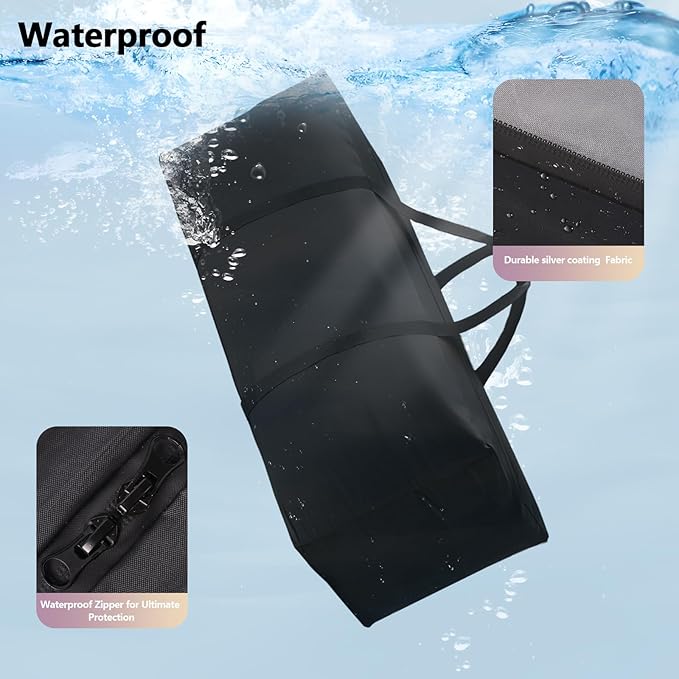 Waterproof Patio Cushion Storage Bag - 68 x 20 x 30 Inch Heavy Duty Oxford Outdoor Cushion Storage Bag, Dustproof & UV Protection for Garden Use, with Upgraded Fabric & Reinforced Zipper
