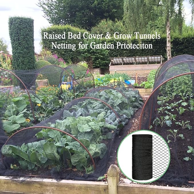 Bird Netting 10x30 Ft, 1/2In Mesh Heavy Duty Garden Netting Pest Barrier for Plants, Fruit Trees, Vegetables, Extra Strong Woven Mesh Netting, Animal Fencing Against Birds, Deer, Poultry
