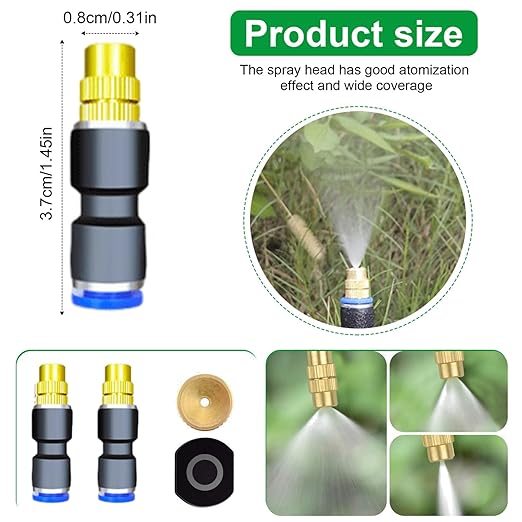 Update 82Ft Irrigation Copper Nozzle System, Automatic Irrigation System with Replaceable 360°Bendable Sprayer,atomizing Copper Nozzle for Watering System for Garden Plant Lawn Patio and Yard. (20)