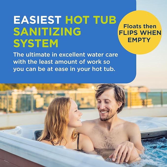 FROG @Ease Replacement SmartChlor Cartridge 3 Pack with 6 Pack of Maintain & 30 Test Strips for use with Hot Tub FROG @Ease Floating System - Hot Tub Sanitizer System Supports Less Chlorine Use