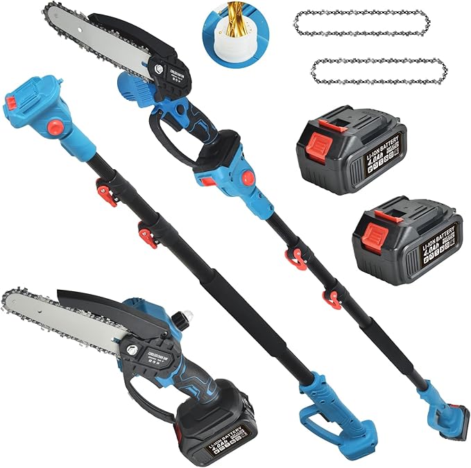 2-in-1 Cordless Pole Saw Pruning Set, For Tree Trimming and Garden Pruning, Chainsaw Gifts: Perfect for Men, Dads, Husbands, Fathers, and Gardeners