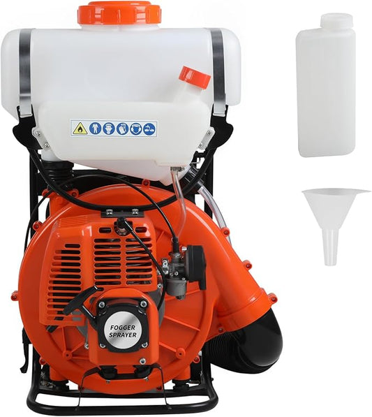Gas Powered Backpack Sprayer, 43CC Backpack Mosquito Fogger with 39 ft Spray Range, 5.2 Gallon Tank & Vibration-Damping Harness, Fogger Sprayer for Insect Control, Gardening & Farming (Orange)
