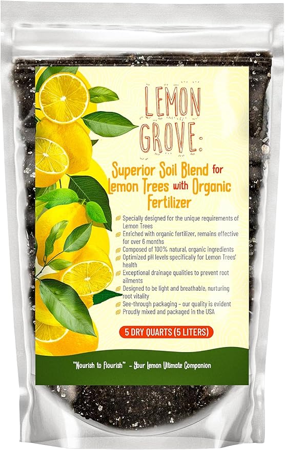 GARDENWISE Organic Lemon Tree Soil – Citrus Potting Mix with Organic Fertilizer – Ideal for Potted Lemon Trees, Meyer Lemons & Citrus Plants – Chunky, Indoor & Outdoor (5 QUARTS)